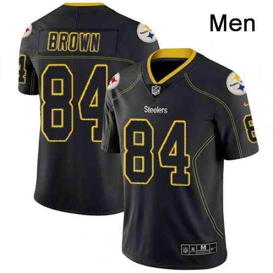 Mens Nike Pittsburgh Steelers 84 Antonio Brown Limited Lights Out Black Rush NFL Jersey